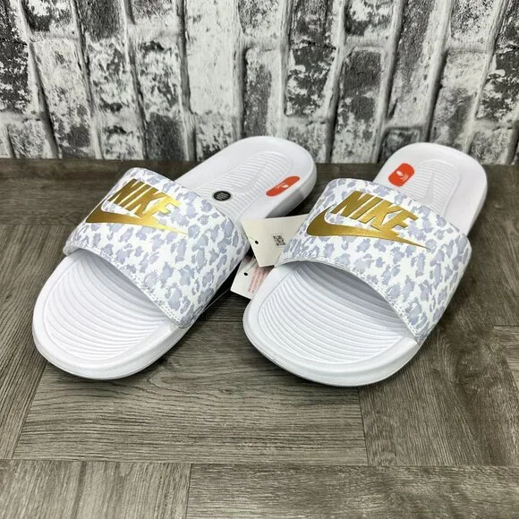 Nike Victori One Women size 10 Blue Print Comfort Slide - Picture 4 of 9